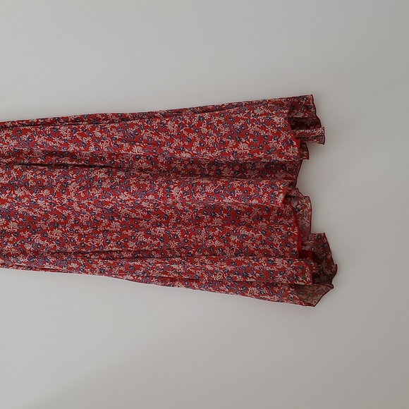 NICHOLAS Red Blossom Floral Top-Wrap Silk Maxi Dress - Picture 4 of 12